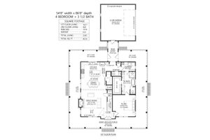 Floor Plan - Main Floor for Farmhouse House Plan #1074-128 - 4 bed, 3.5 bath