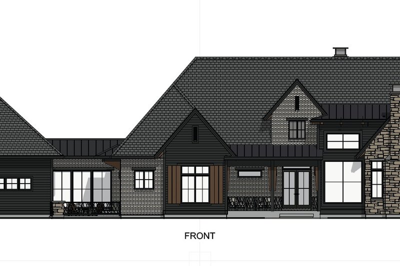 Home Plan - Exterior - Front Elevation 5 for Tudor House Plan #1069-37 - 2 bed, 2.5 bath