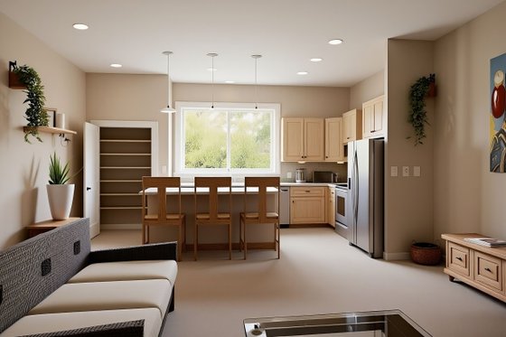 Interior - Kitchen for Contemporary House Plan #1118-1 - 1 bed, 1.5 bath