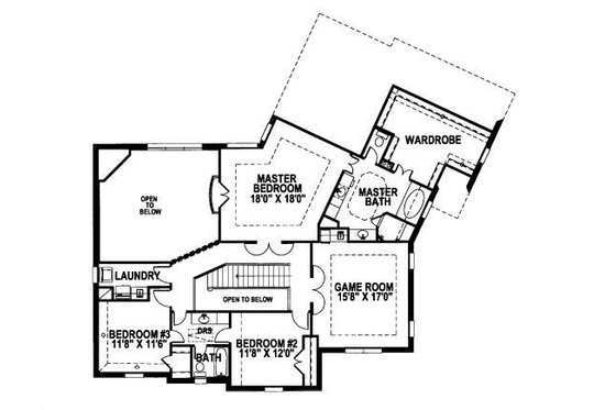 Floor Plan - Upper Floor for European House Plan #141-349 - 4 bed, 3.5 bath