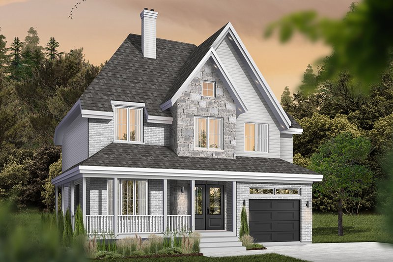Home Plan - Exterior - Front Elevation 4 for Farmhouse House Plan #23-864 - 4 bed, 2.5 bath