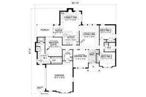Floor Plan - Main Floor for Tudor House Plan #40-384 - 3 bed, 2 bath