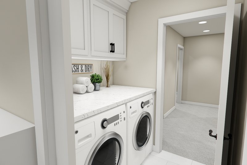 House Blueprint - Interior - Laundry for Bungalow House Plan #51-1375 - 4 bed, 3.5 bath