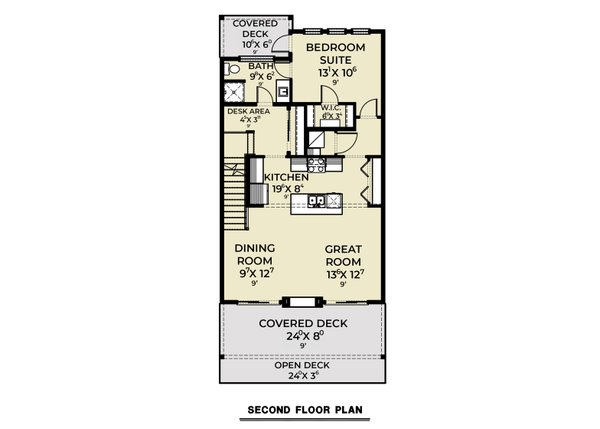 Contemporary Floor Plan - Upper Floor Plan #1070-236