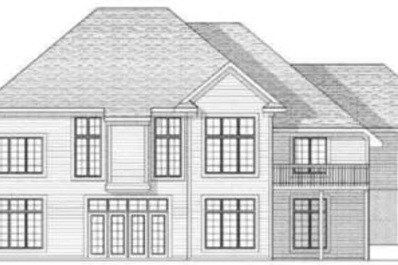 Exterior - Rear Elevation for European House Plan #70-589 - 2 bed, 1.5 bath