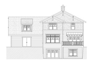 Exterior - Rear Elevation for Craftsman House Plan #901-55 - 4 bed, 3.5 bath