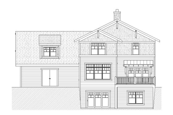 Exterior - Rear Elevation for Craftsman House Plan #901-55 - 4 bed, 3.5 bath