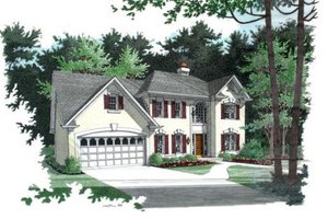 European Exterior - Front Elevation Plan #56-165