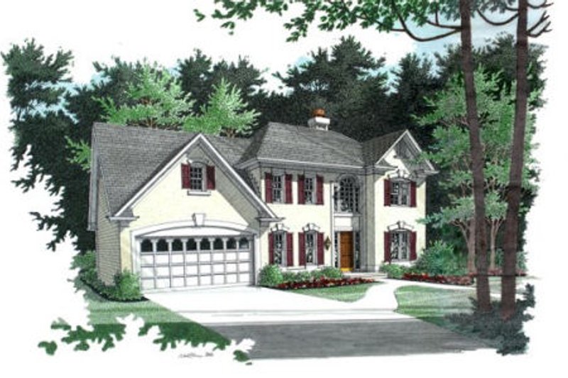 Architectural House Design - European Exterior - Front Elevation Plan #56-165