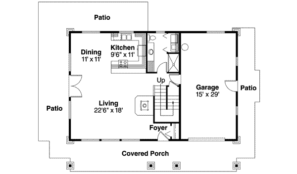 Cottage Floor Plan - Main Floor Plan #124-524