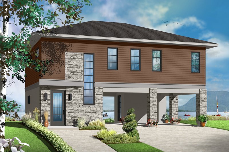 Contemporary Style House Plan - 2 Beds 1 Baths 1337 Sq/Ft Plan #23-2591 ...