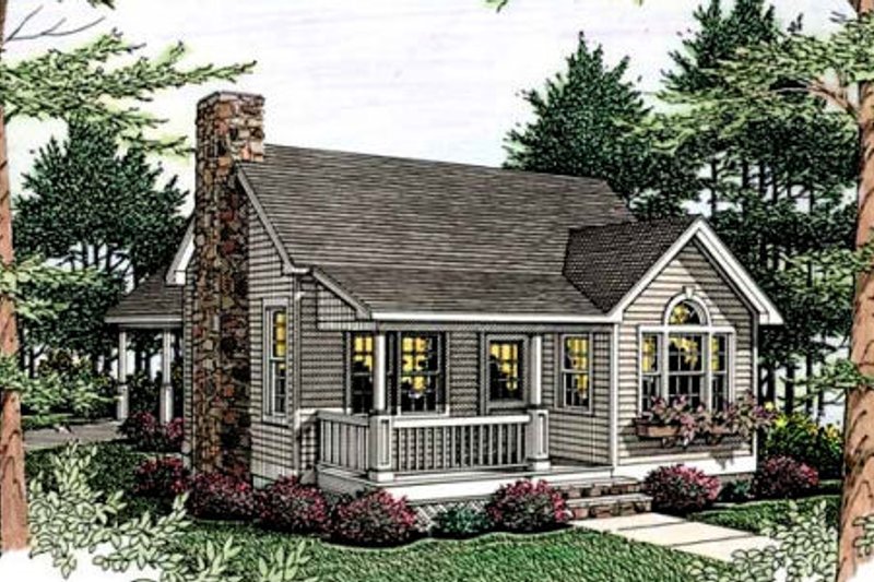 Architectural House Design - Cottage Exterior - Front Elevation Plan #406-215