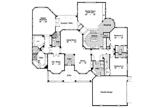 Floor Plan - Main Floor for European House Plan #417-349 - 3 bed, 4 bath