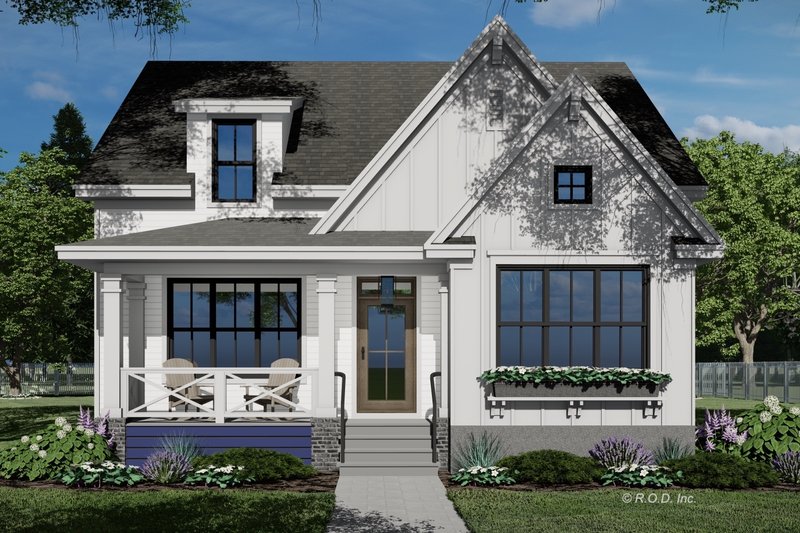 Dream House Plan - Farmhouse Exterior - Front Elevation Plan #51-1260