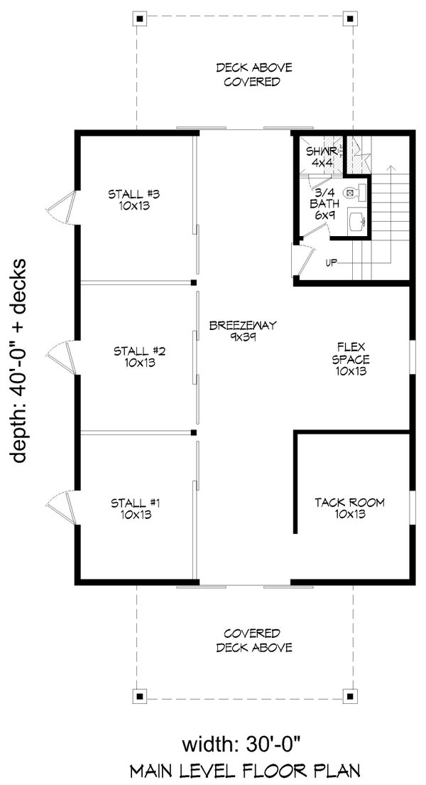 House Blueprint - Southern Floor Plan - Main Floor Plan #932-1328