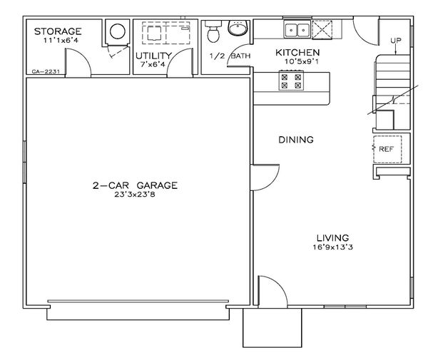 Architectural House Design - Southern Floor Plan - Main Floor Plan #8-313