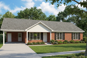 Southern Exterior - Front Elevation Plan #17-2353