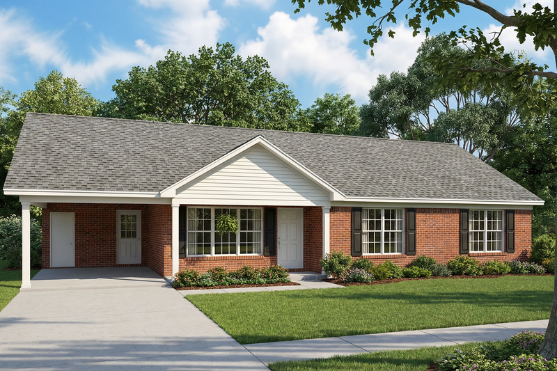 Architectural House Design - Southern Exterior - Front Elevation Plan #17-2353