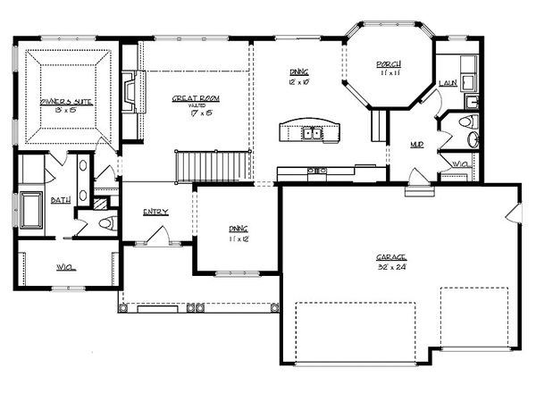 Cottage Floor Plan - Main Floor Plan #320-492