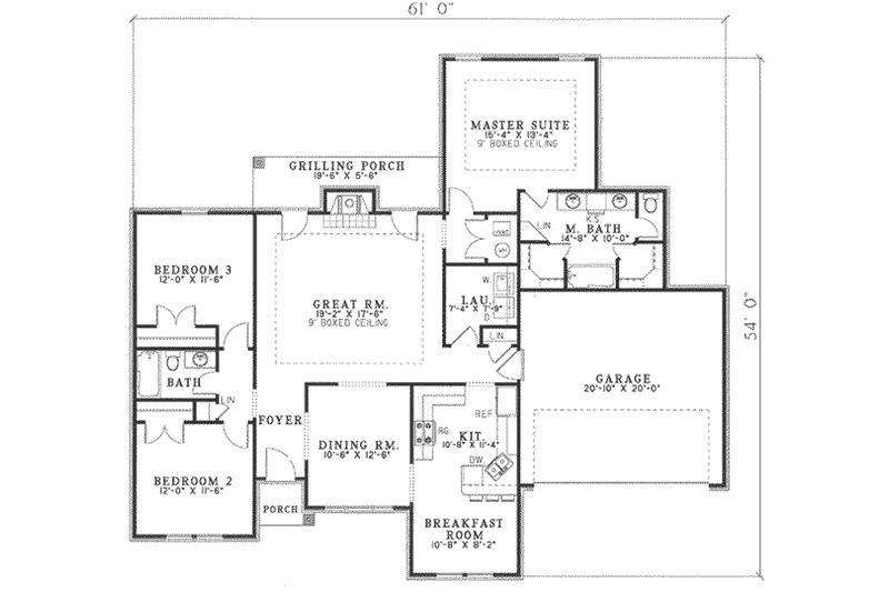 Home Plan - Floor Plan - Main Floor for Traditional House Plan #17-409 - 3 bed, 2 bath
