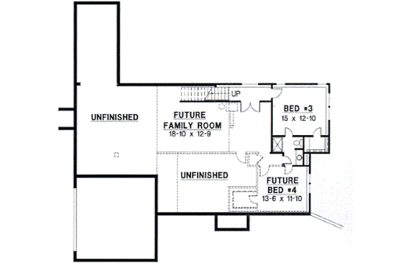 Floor Plan - Lower Floor for Modern House Plan #67-344 - 3 bed, 3 bath