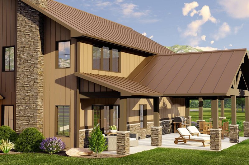 House Blueprint - Exterior - Other Elevation 2 for Barndominium House Plan #1064-222 - 3 bed, 2.5 bath