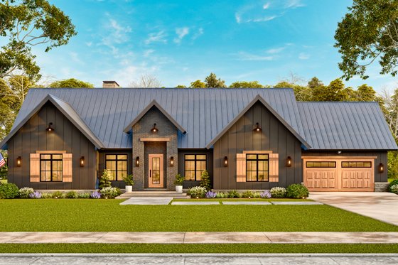 Exterior - Front Elevation 4 for Farmhouse House Plan #119-470 - 3 bed, 3 bath