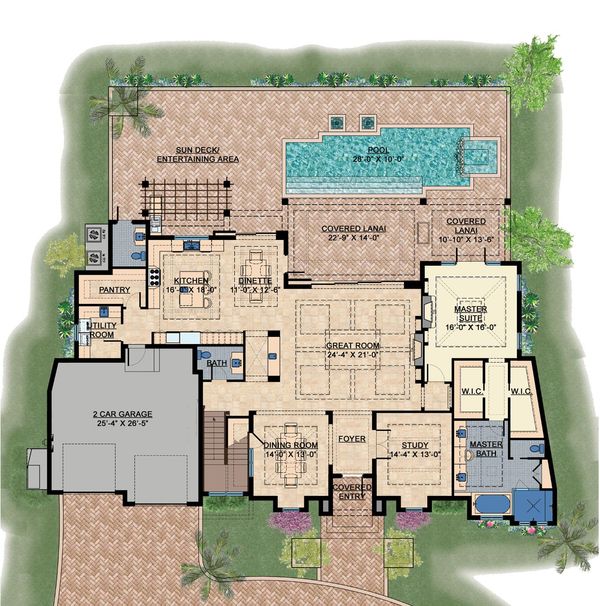 Contemporary Floor Plan - Main Floor Plan #548-24