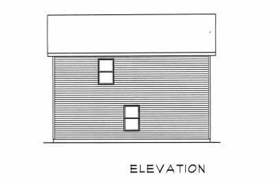 Exterior - Rear Elevation for Traditional House Plan #22-404 - 2 bed, 1 bath