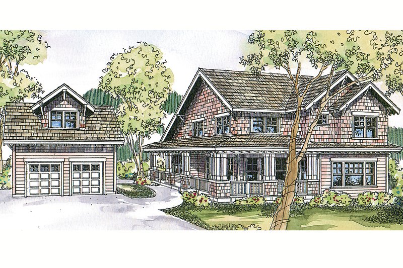 Architectural House Design - Craftsman Exterior - Front Elevation Plan #124-556