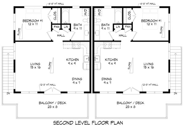 House Blueprint - Southern Floor Plan - Upper Floor Plan #932-1400