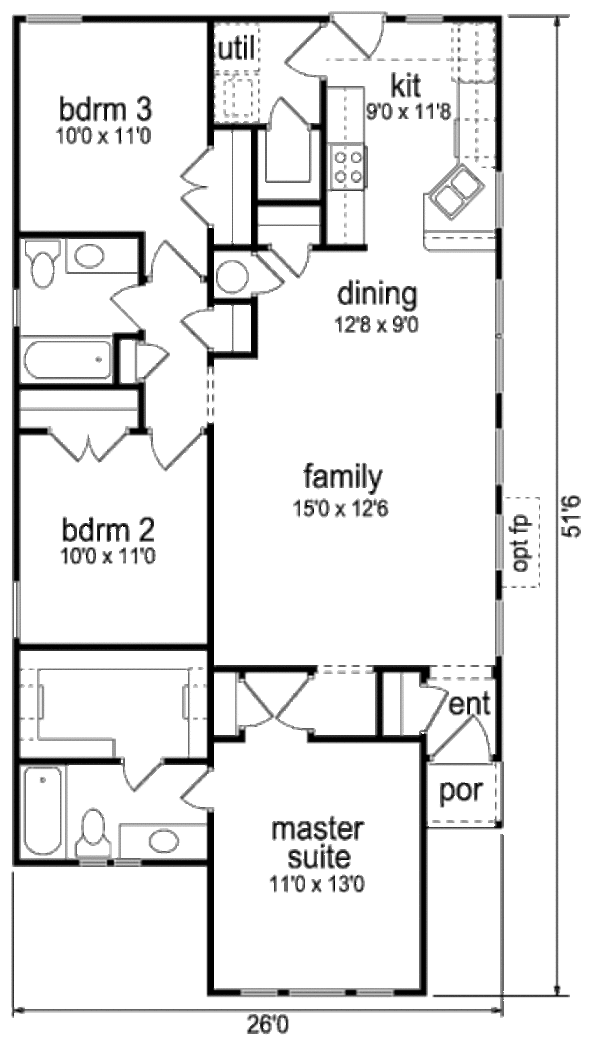 House Plan Design - Cottage Floor Plan - Main Floor Plan #84-448