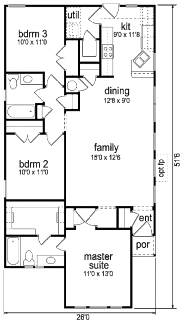 House Blueprint - Cottage Floor Plan - Main Floor Plan #84-448