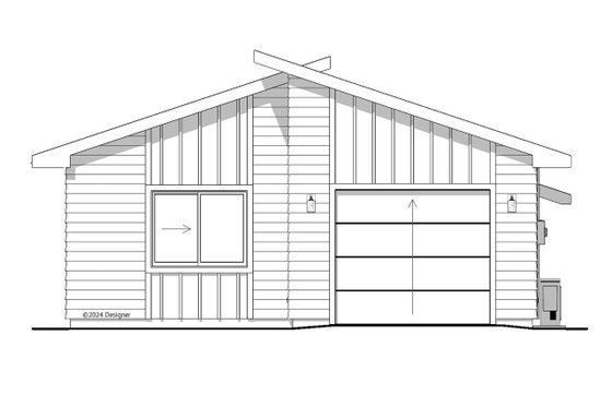 Exterior - Rear Elevation 1 for Modern House Plan #1099-8 - 2 bed, 2 bath