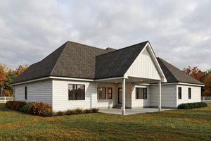 Exterior - Rear Elevation for Craftsman House Plan #1084-4 - 3 bed, 2.5 bath