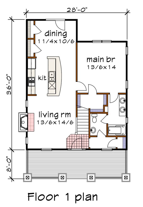 Home Plan - Bungalow Floor Plan - Main Floor Plan #79-326