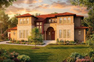 House Blueprint - Mediterranean Exterior - Front Elevation Plan #80-221