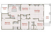 Craftsman Style House Plan - 3 Beds 2 Baths 1630 Sq/Ft Plan #461-7 