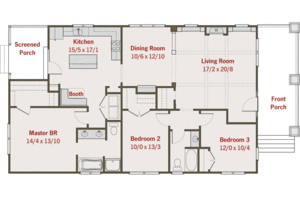 Floor Plan - Main Floor for Craftsman House Plan #461-7 - 3 bed, 2 bath