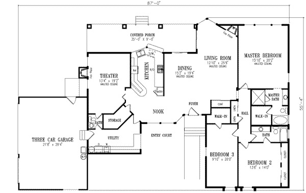 Adobe / Southwestern Floor Plan - Main Floor Plan #1-586