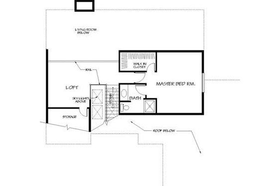 Floor Plan - Upper Floor for Traditional House Plan #320-150 - 2 bed, 2 bath