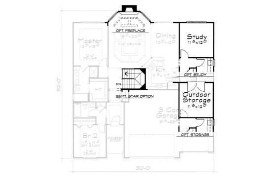 Floor Plan - Other Floor for Craftsman House Plan #20-2115 - 2 bed, 2 bath