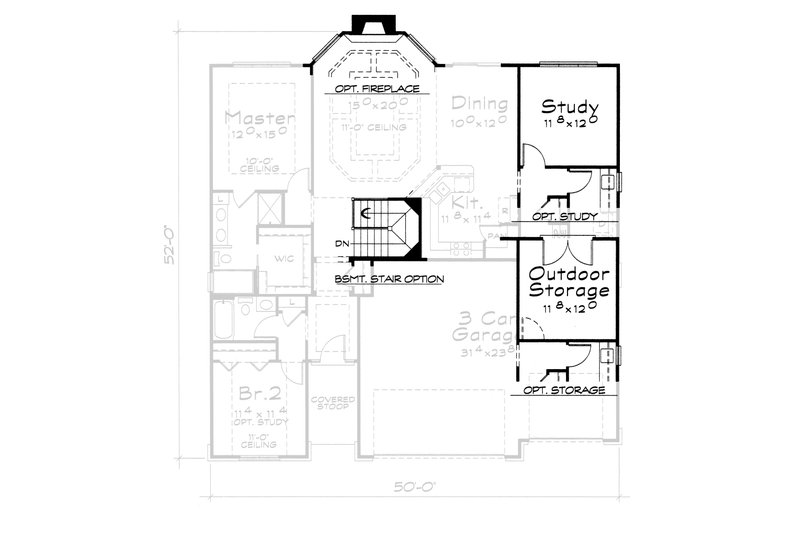 Dream House Plan - Floor Plan - Other Floor for Craftsman House Plan #20-2115 - 2 bed, 2 bath