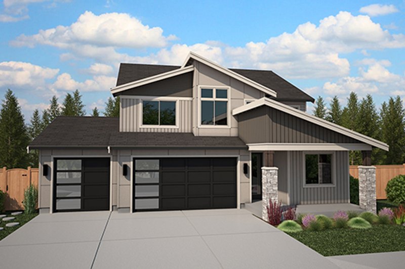 Dream House Plan - Contemporary Exterior - Front Elevation Plan #569-89
