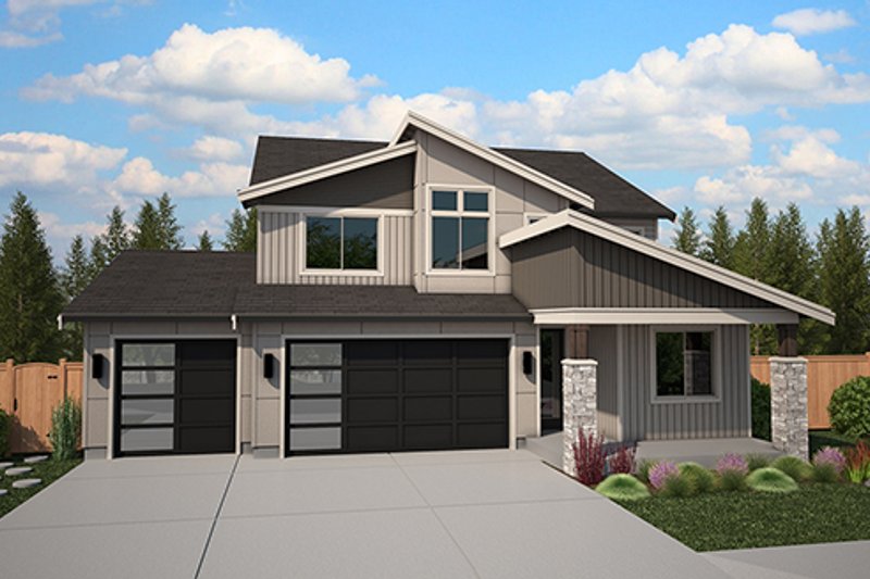 Architectural House Design - Contemporary Exterior - Front Elevation Plan #569-89