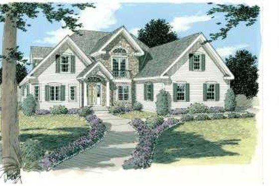 Exterior - Front Elevation for Traditional House Plan #75-117 - 3 bed, 2.5 bath