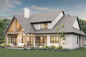 Exterior - Rear Elevation for European House Plan #1114-23 - 4 bed, 2.5 bath