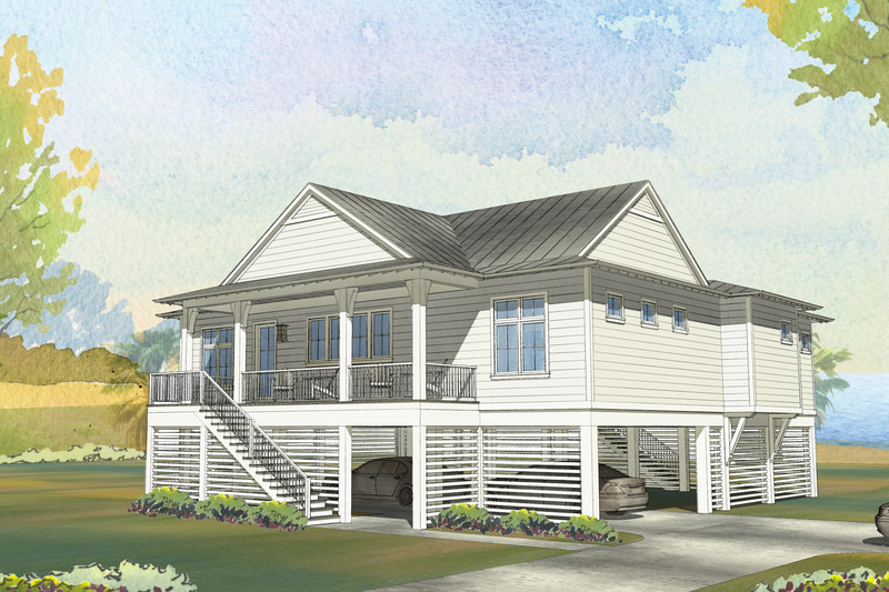 House Blueprint - Beach Exterior - Front Elevation Plan #901-163