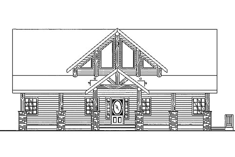 House Blueprint - Cabin Exterior - Front Elevation Plan #117-777