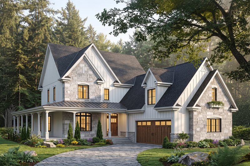 Exterior - Front Elevation 2 for Farmhouse House Plan #23-587 - 4 bed, 2.5 bath